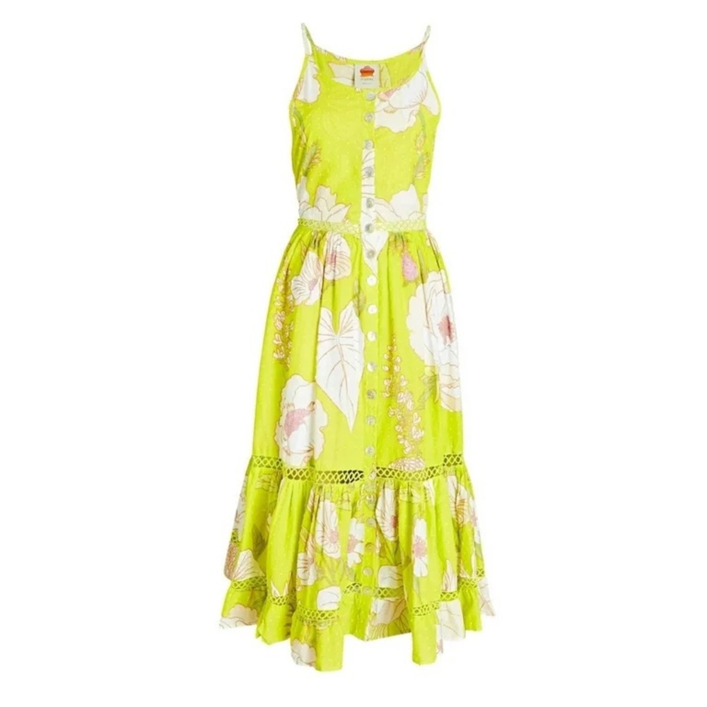 FARM Rio Lime Floral Halter Midi Dress - Picture 2 of 8